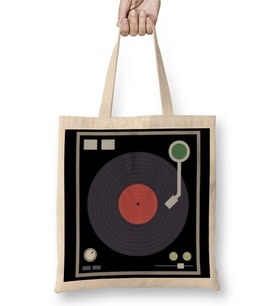 Vintage Record Player Vinyl Record Turntable Bez Çanta Uzun Saplı