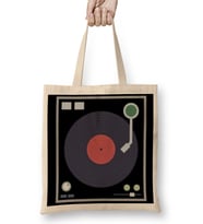 Vintage Record Player Vinyl Record Turntable Bez Çanta Uzun Saplı