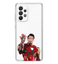 Samsung Galaxy A13 Uyumlu Iron Man Desenli Şeffaf Telefon Kılıfı