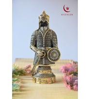 Fetih Zırh Ayetel Kürsi Biblo 11x21 Cm (KÜÇÜK BOY) – Gümüş Renk Metal Dekoratif Aksesuar (Sarı)