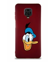 Xiaomi Redmi Note 9 Pro Soft Premier Kapak Donald Duck-A Tasarımlı Silikon Kılıf - Mürdüm (Şeffaf)