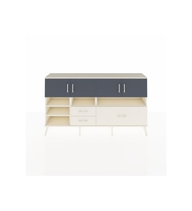 Arges Konsol 8 Raflı 3 Çekmeceli 4 Kapaklı 176x30x99 Aytaşı-Antrasit/Aytaşı