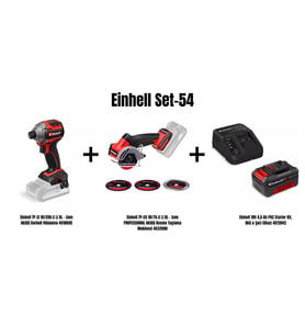 Einhell Set-54 (18/250 Darbeli Vidalama+18/76-C Li BL Kesme Taşlama Makinesi+4,0 Ah Akü Şarj Cihazı)