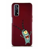 Realme 7 Soft Premier Kapak Plankton Tasarımlı Silikon Kılıf - Mürdüm (Şeffaf)
