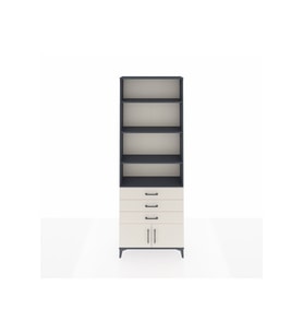 Arges Dolap 4 Raflı 3 Çekmeceli 2 Kapaklı 88x30x243 Antrasit-Aytaşı