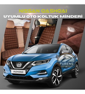 Nissan Qashqai Kahverengi Renk Tay Tüyü Cepli & Terletmez Sırtlı Oto Koltuk Minder Seti - Koltuk Koruma Kılıfı (ÖN & ARKA TAM SET)