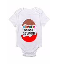 Süpriiz Bebek Geliyor Müjde Hediyesi Baskılı Bebek Body Zıbın