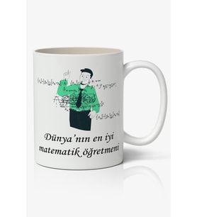 Dünya'nın En İyi Matematik Öğretmeni Tasarımlı Kupa Bardak - Öğretmenler Günü Hediyesi (Beyaz)