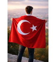 80x120 cm Alpaka Kumaş Türk Bayrağı – Dayanıklı, Solmaz Renkli, Büyük Boy Bayrak (Kırmızı-Beyaz)