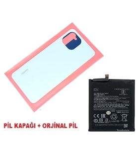 Tkgz Xiaomi Mİ 11 LİTE Arka Pil Batarya Kapağı + PİL (CAM) MAVİ