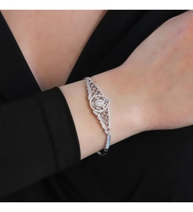 Zirkon Taşlı Hürrem Modeli Gümüş Bileklik