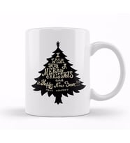 Yılbaşı Yeni Yıl Konseptli Merry Christmas Ağaç Kupa Bardak Porselen