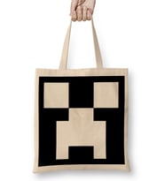 Creeper White Face Minecraft Bez Çanta Uzun Saplı