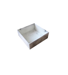 Asetat Kapaklı Karton Kutu Mermer Desenli 8X8X3 (50 Adet)  Beyaz