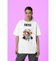 One Piece Anime Baskılı Unisex Tişört, Oversize Anime Karakter Tişört
