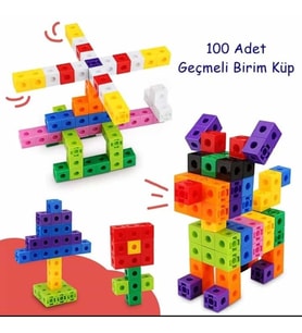 Eğitici Geçmeli Birim Küpler Seti Number Blocks Akıl Küpleri (100 Adet)