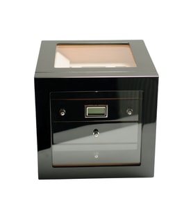PremiumQuality Recoleta Siyah Sedir Humidor Puro Kutusu