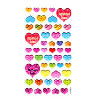 Sticker Kabartmalı Stiker Defter, Planlayıcı Etiket (lbu-015) - 17X9 cm - Kalp