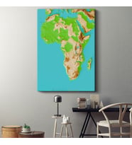 Afrika - Fiziki Haritası Kanvas Tablo