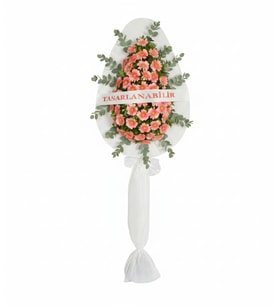 Pembe Gerbera Tek Kat Çelenk