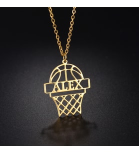 Kişiye Özel 925 Ayar Gümüş Basketbol Potası İsim Kolye