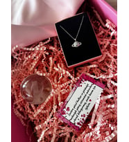 HEDİYE SATURN KÜRE & KOLYE (Beyaz - Pembe - Gri)
