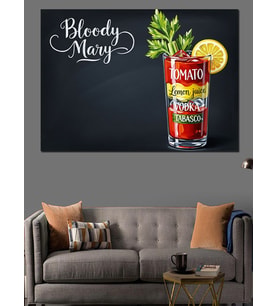 Bloody Mary Kokteyli Tarifi Dekoratif Kanvas - Mdf Ahşap Tablo