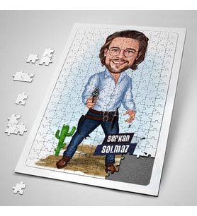 Kibar Kovboy Karikatürlü 240 Parça Kişiye Özel  Puzzle