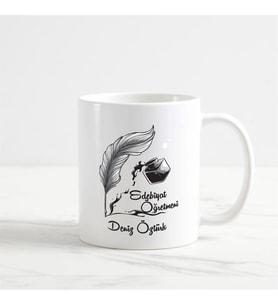 Edebiyat Öğretmeni Kupa Bardak (1. Tasarım) (Beyaz)