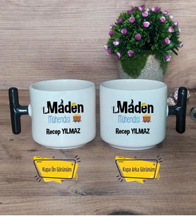 Maden Mühendisi Kupa Bardak T Siyah Kulplu Mühendisler Günü Hediyesi