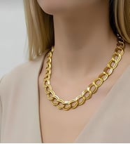 Kadın 14 Ayar Altın Kaplama Samanyolu Zincir Kolye Özel Günler İçin Şık Samanyolu 316L Paslanmaz Çelik Kolye - Kadın Takı Modelleri (Gold)