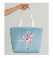 Frosty Flamingo Tasarım Mat Saten Çanta (Petrol Mavisi)