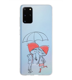 Samsung Galaxy S20 Plus Kapak Aşk Tasarımlı Şeffaf Silikon Kılıf