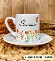 Kişiye Özel İsimli Türk Kahvesi Fincanı Pastel Rüyası