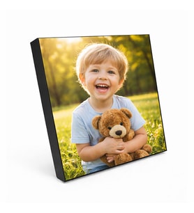 Ahşap Çek Yapıştır Fotoğraf Çerçevesi - 20x20cm-4 adet-baskılar dahil (Siyah)