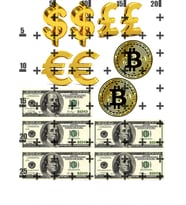 Yenilebilir Şeker Kağıt Para Simgesi Bitcoin Dollar Temalı Pasta Süsleme