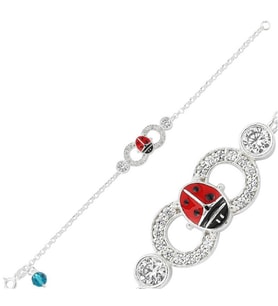 UĞUR BÖCEĞİ ÇOCUK SONSUZLUK 925 AYAR GÜMÜŞ BİLEKLİK (Karışık)