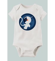 Unisex Bebek Beyaz Organik Baskılı Pamuklu Body
