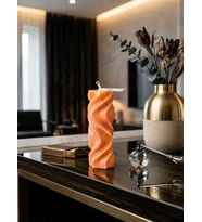Mumelia Candles Sonsuz Döngü - Doğal Soya Dekoratif Mum - Turuncu