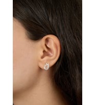 Elika Silver 925 Ayar Gümüş Yaprak Model Küpe