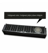 Özel Mesaj Yazılı Siyah Ahşap Elegance Hediye Tesbih Kutusu - M4