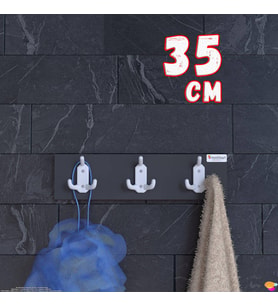 Modilayn ARI 9 Kancalı Banyo Askısı 3'lü Set (31,4x9,6 cm)  Şık Tasarım,  Düzen ve Yer Tasarrufu