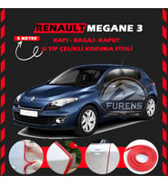 Renault Megane 3 Oto Araç Kapı Koruma Fitili 5metre Parlak Kırmızı Renk