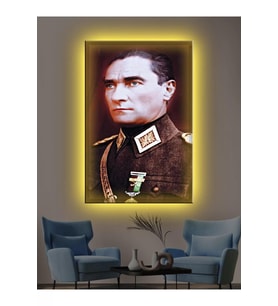 Led Işıklı Atatürk Kanvas Tabloları