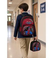 Örümcek Kahraman İlkokul Okul Çantası Beslenme Çantası Sırt Çantası 2'li Set 36 x 28 x 20 cm
