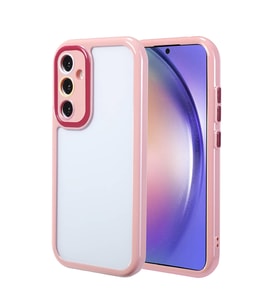 Samsung Galaxy A54 Uyumlu Kılıf Kamera Korumalı Renkli Kenar ve Çerçeve Tasarımlı Zore Vitamin Kapak (Mürdüm)