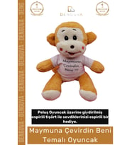 #PeluşAyıcık Kaliteli Espirili Baskı Tasarımlı Maymuna Çevirdin Beni Temalı Peluş Ayıcık Oyuncak