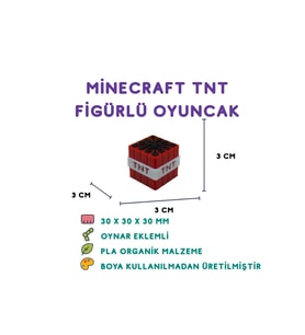 Minecraft Bomba Figür - Minecraft Temalı 3D Mini Oyuncak