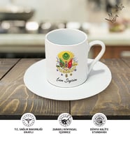 Osmanlı Tuğra Sancak Temalı Kişiye Özel İsim ve/veya Fotoğraflı Kupa Bardak No:X028 (KAHVE)