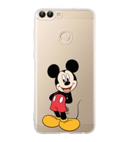 Huawei P Smart  Kamera korumalı Kapak Mickey Mouse Tasarımlı  Şeffaf Kılıf